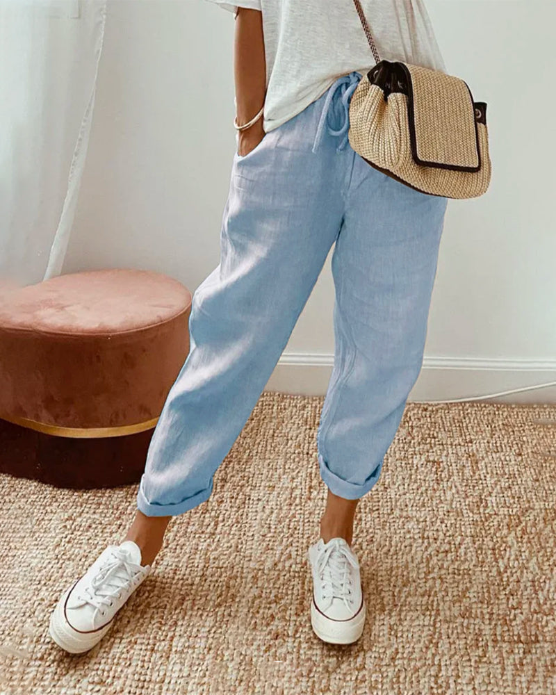 Elowyn | Relaxed Linen Drawstring Pants