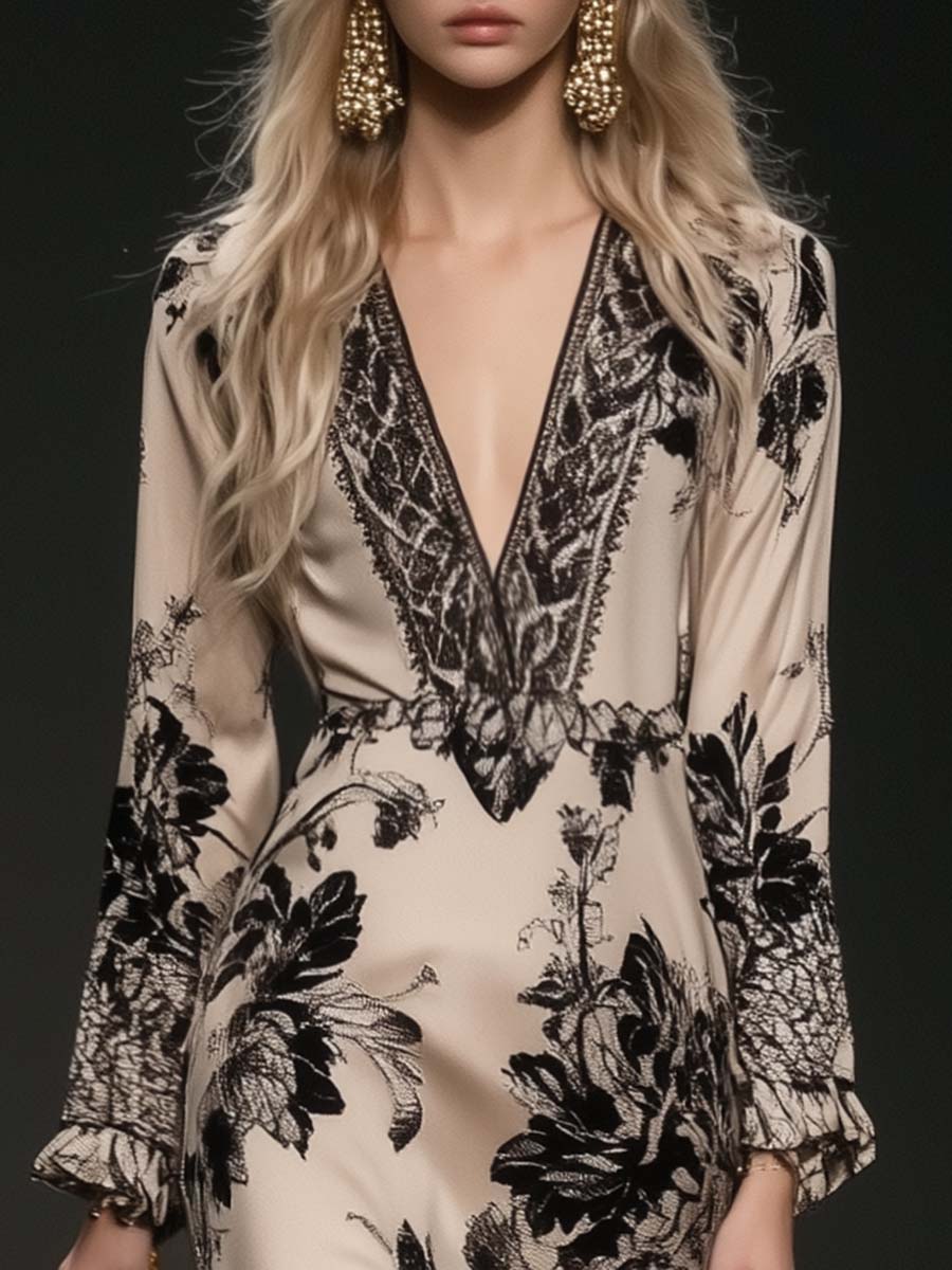 Seraphine | Satin Maxi Dress with Tassel Hem