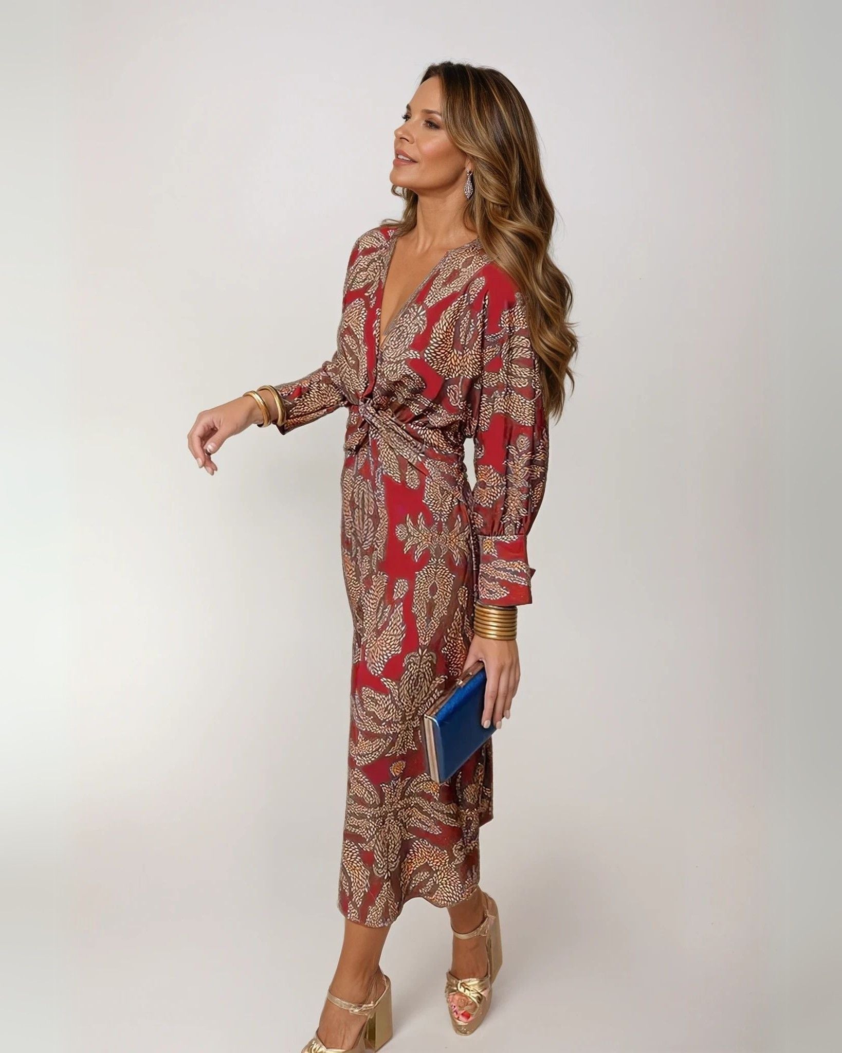 Solenne | Printed Tie Waist Wedding Guest Dress