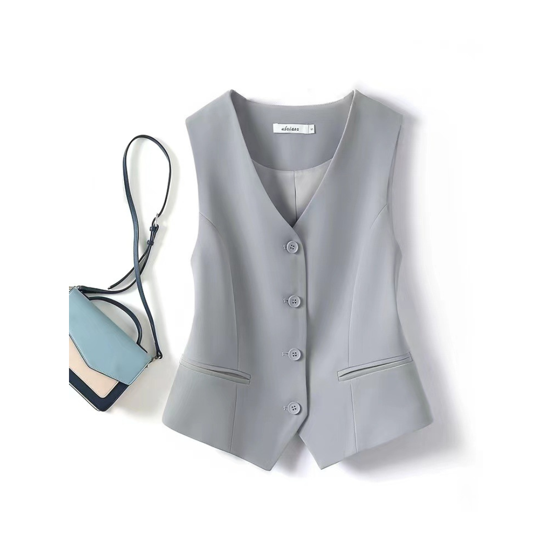 ZARINA™ – Classy Sleeveless Button-Front Suit Vest