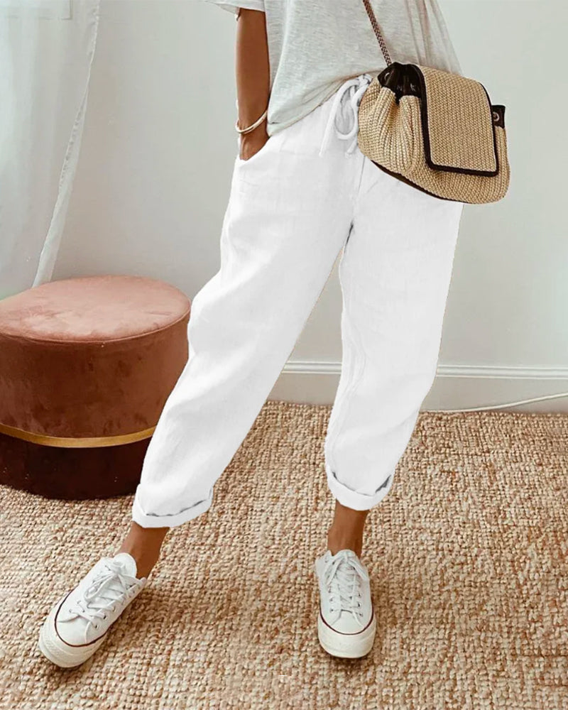 Elowyn | Relaxed Linen Drawstring Pants