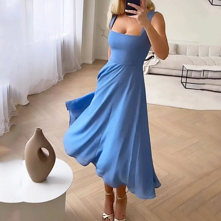 Hannah | Square Neck Midi Wedding Guest Dress