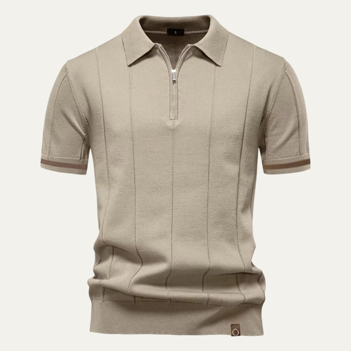 Ashton | Men's Short Sleeve Zip Knit Polo Shirt