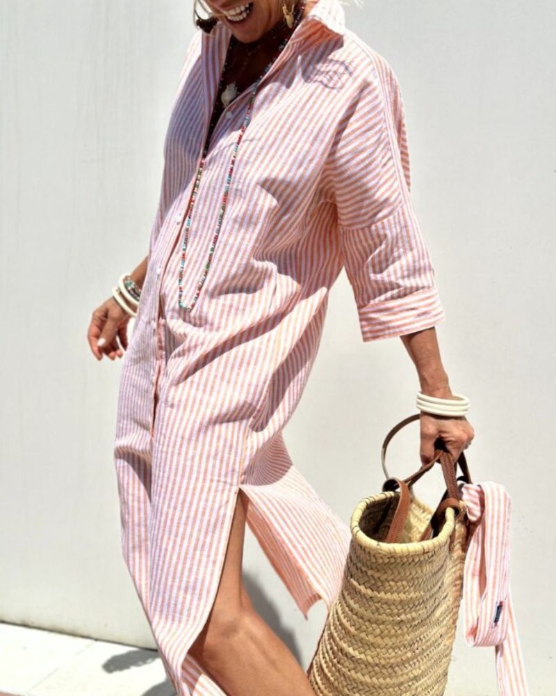Olivia | Women Timeless Striped Summer Shirt Dress