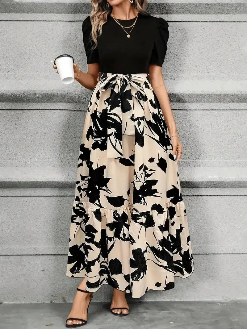 Selena | Floral Maxi Dress with Tiered Skirt