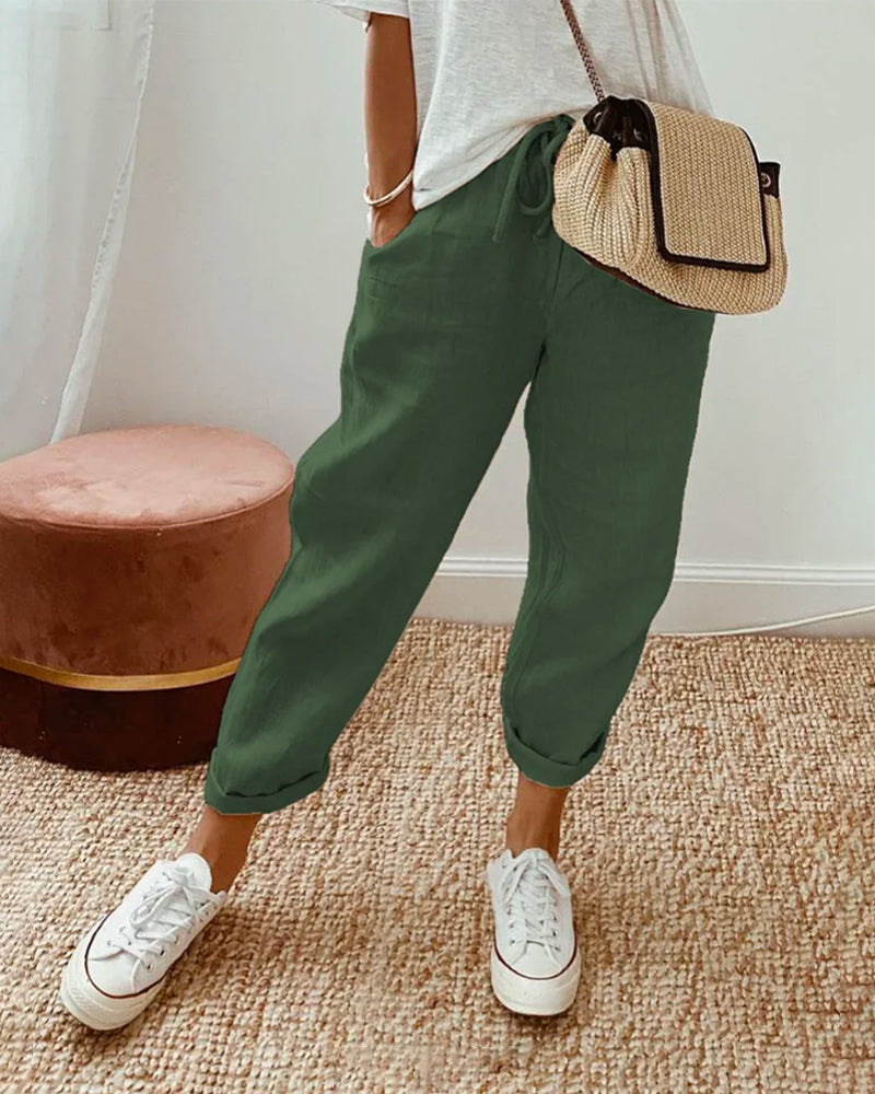 Elowyn | Relaxed Linen Drawstring Pants