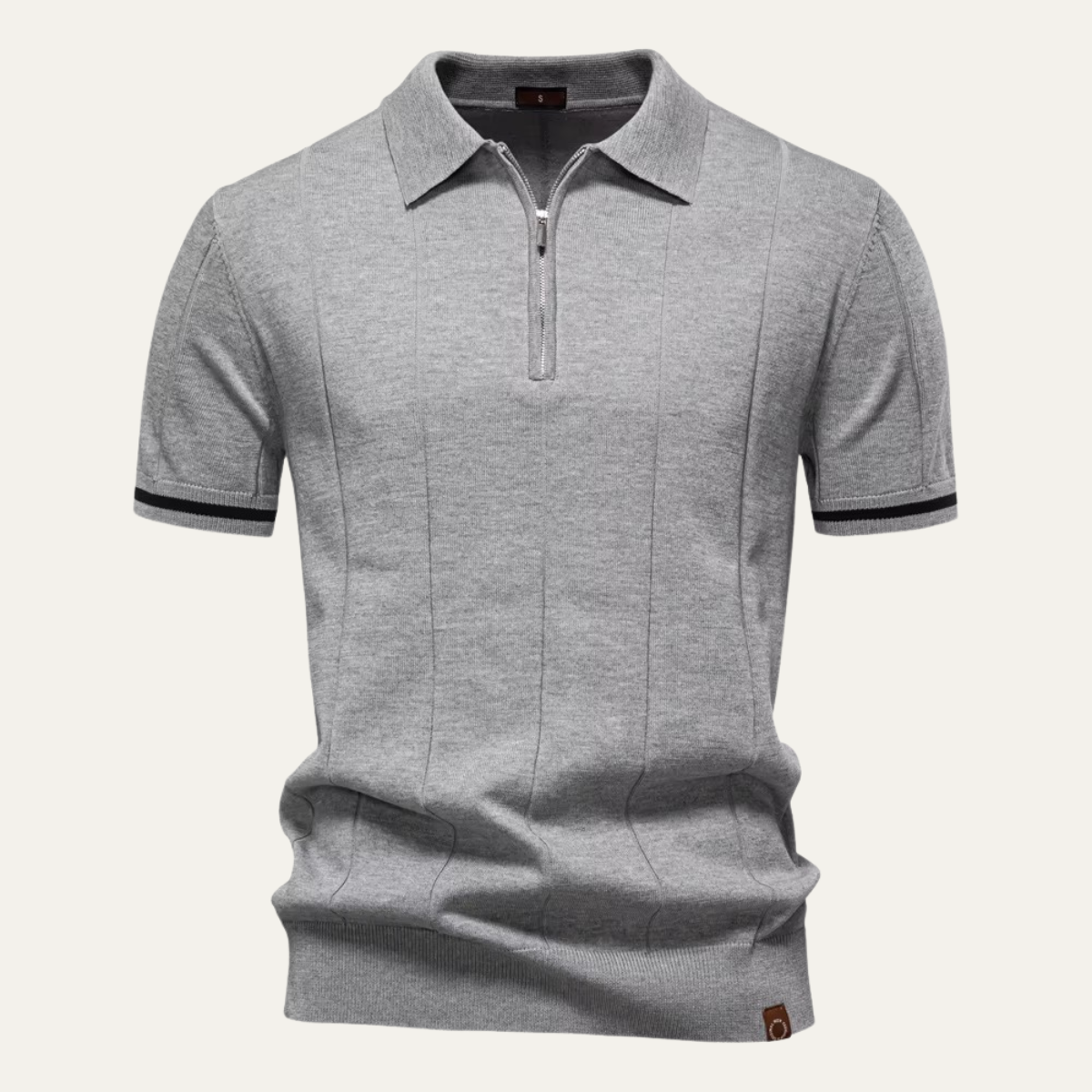 Ashton | Men's Short Sleeve Zip Knit Polo Shirt