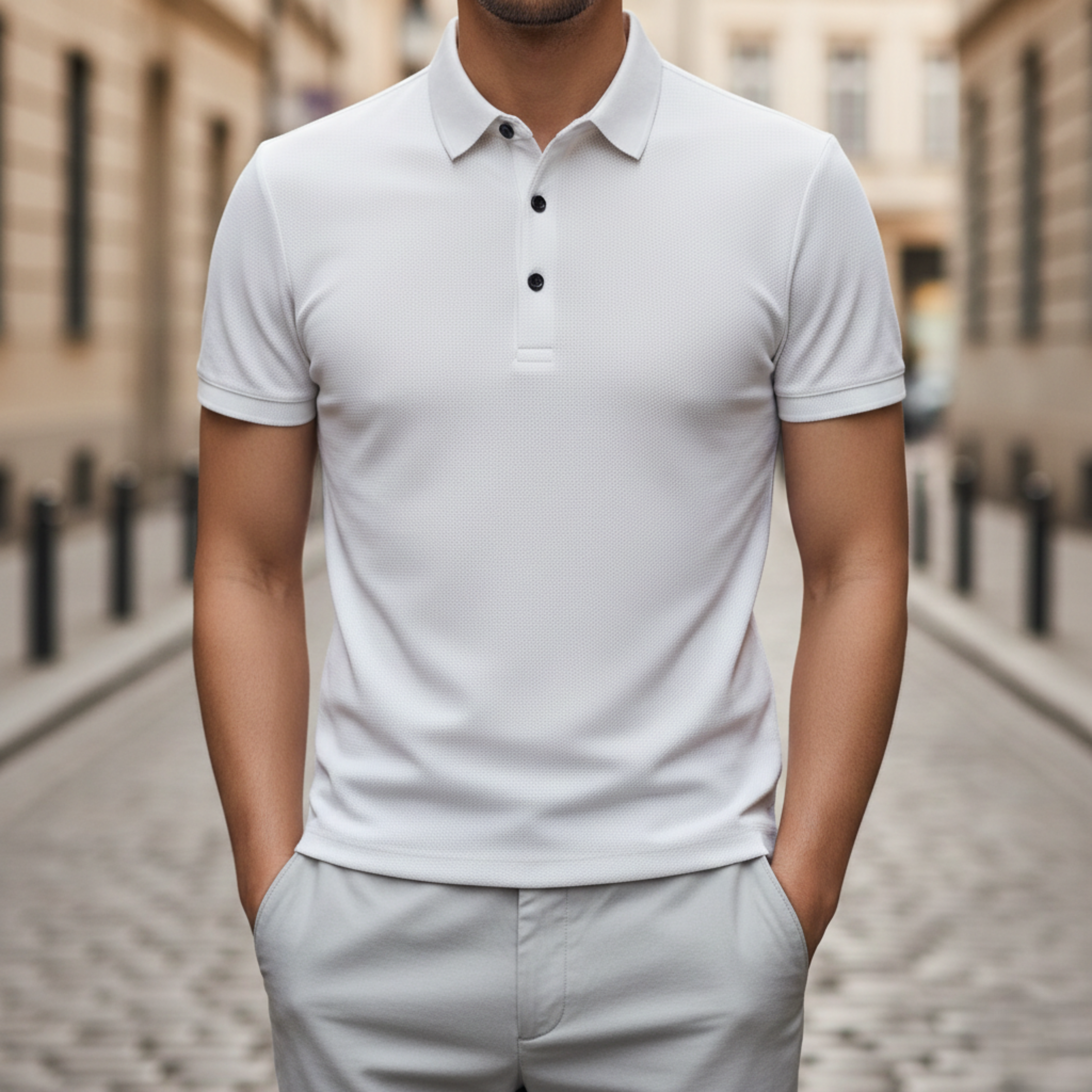 Adrian | Men's Short Sleeve Textured Knit Polo Shirt