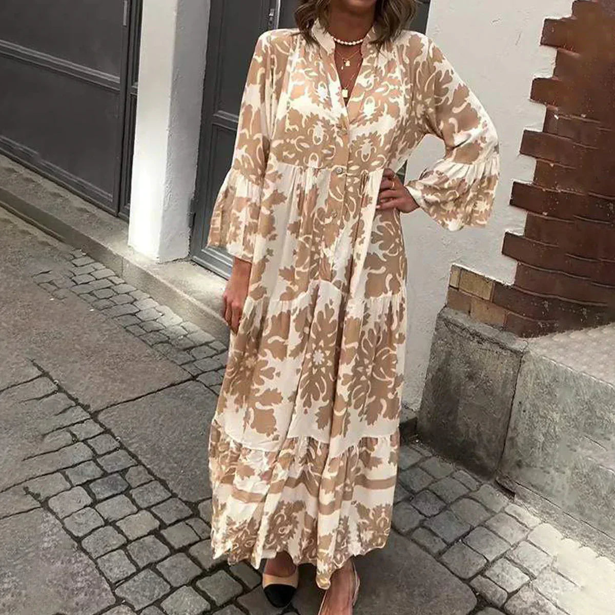 Avira | Boho Printed Midi Dress