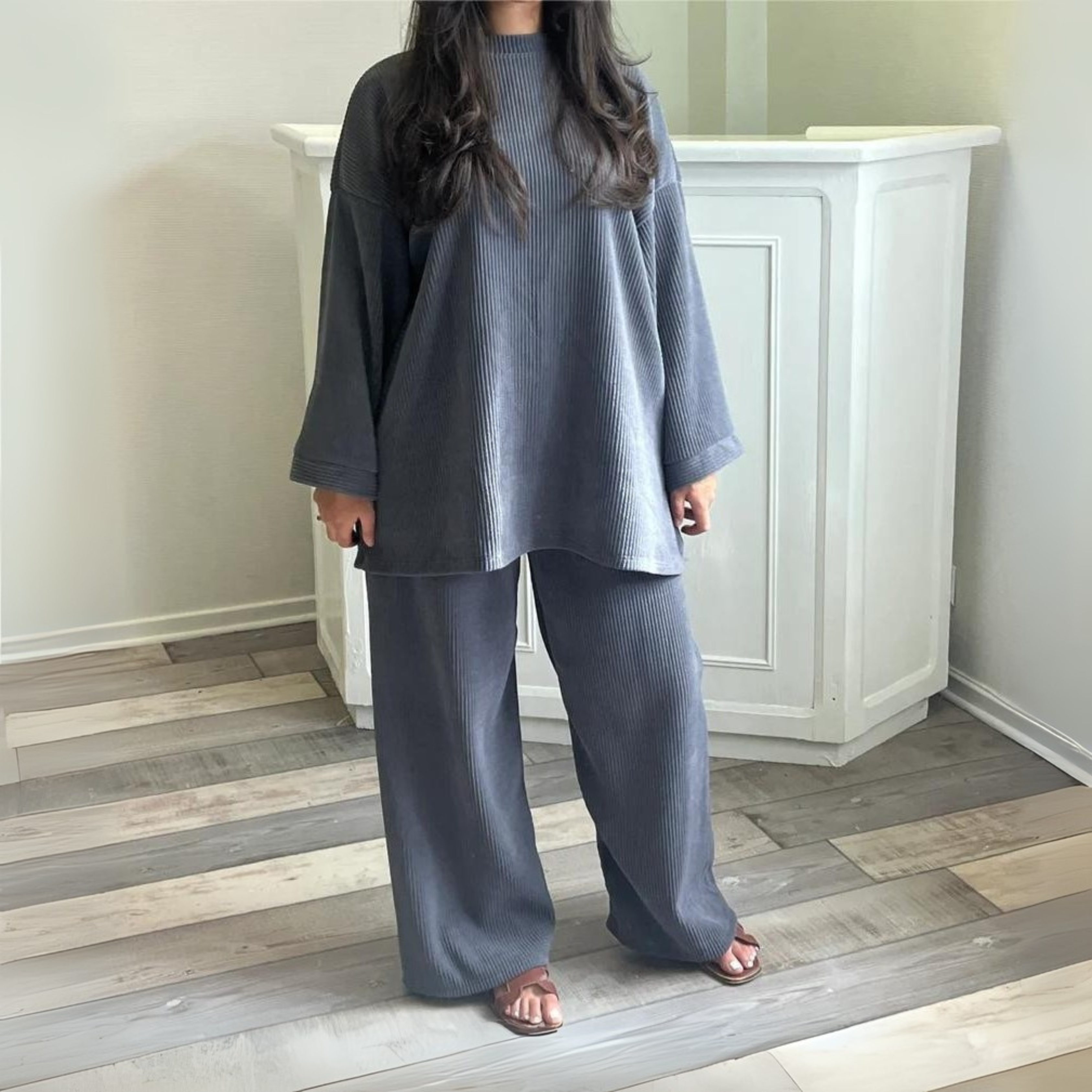 UNI™ - Casual Loose Top and Wide Leg Pants Set