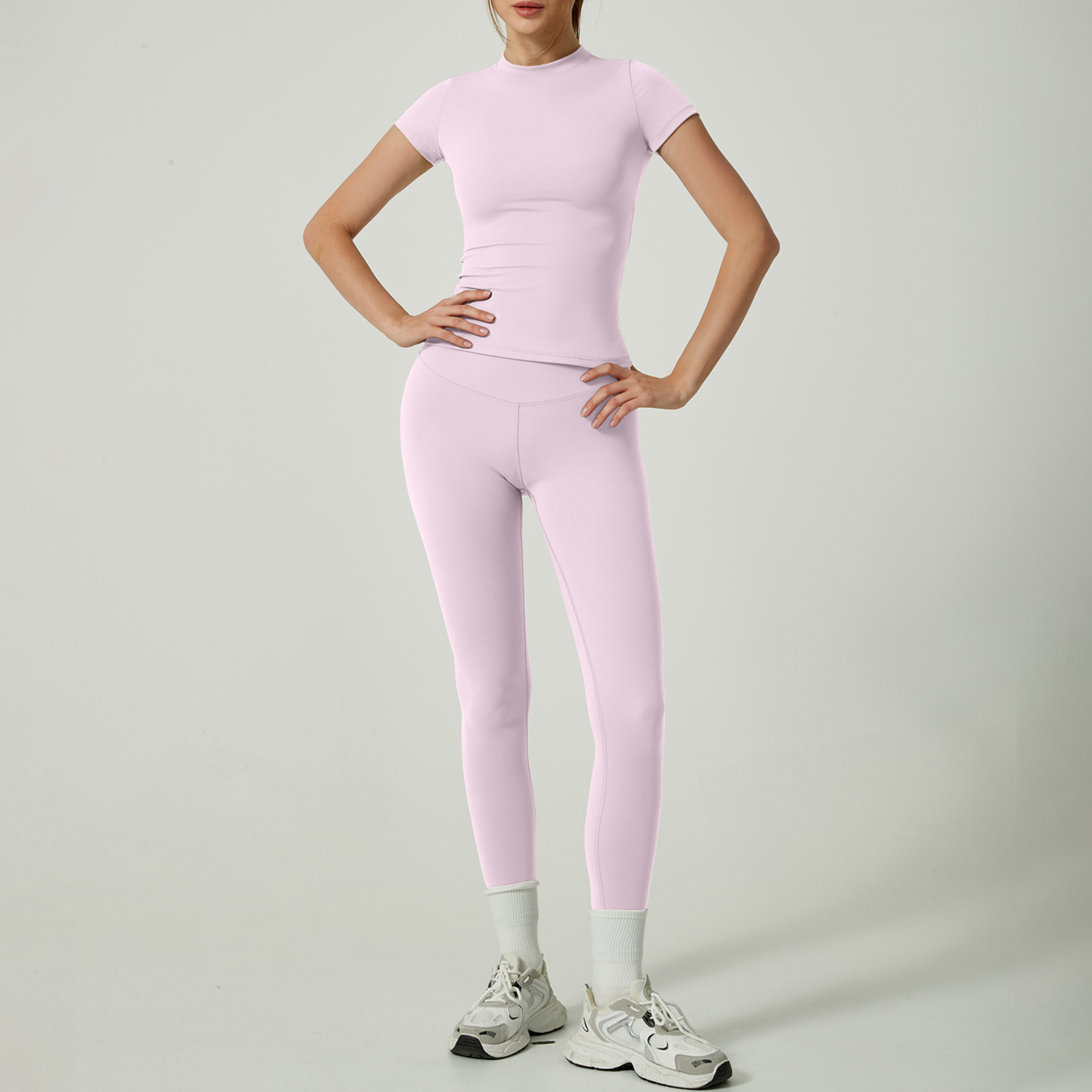 UBE™ - Casual Plain Top and Leggings Loungewear Set