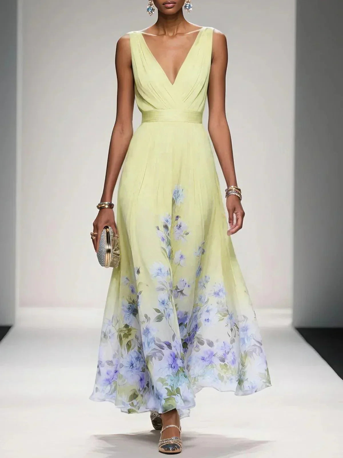 Isabella | Elegant Floral Wedding Guest Maxi Dress