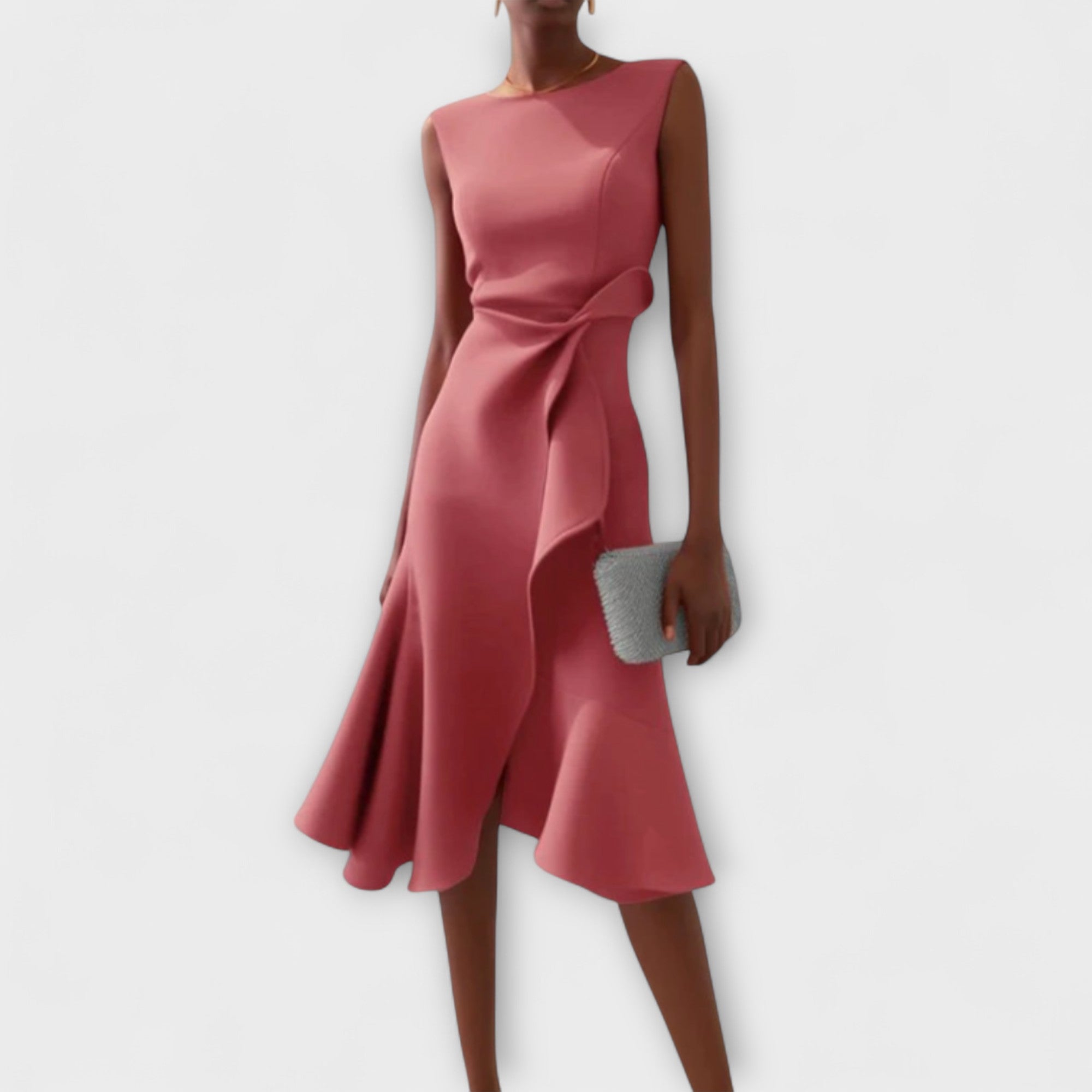 Aurora | Sleeveless Cocktail Midi Dress Wedding Guest Dress