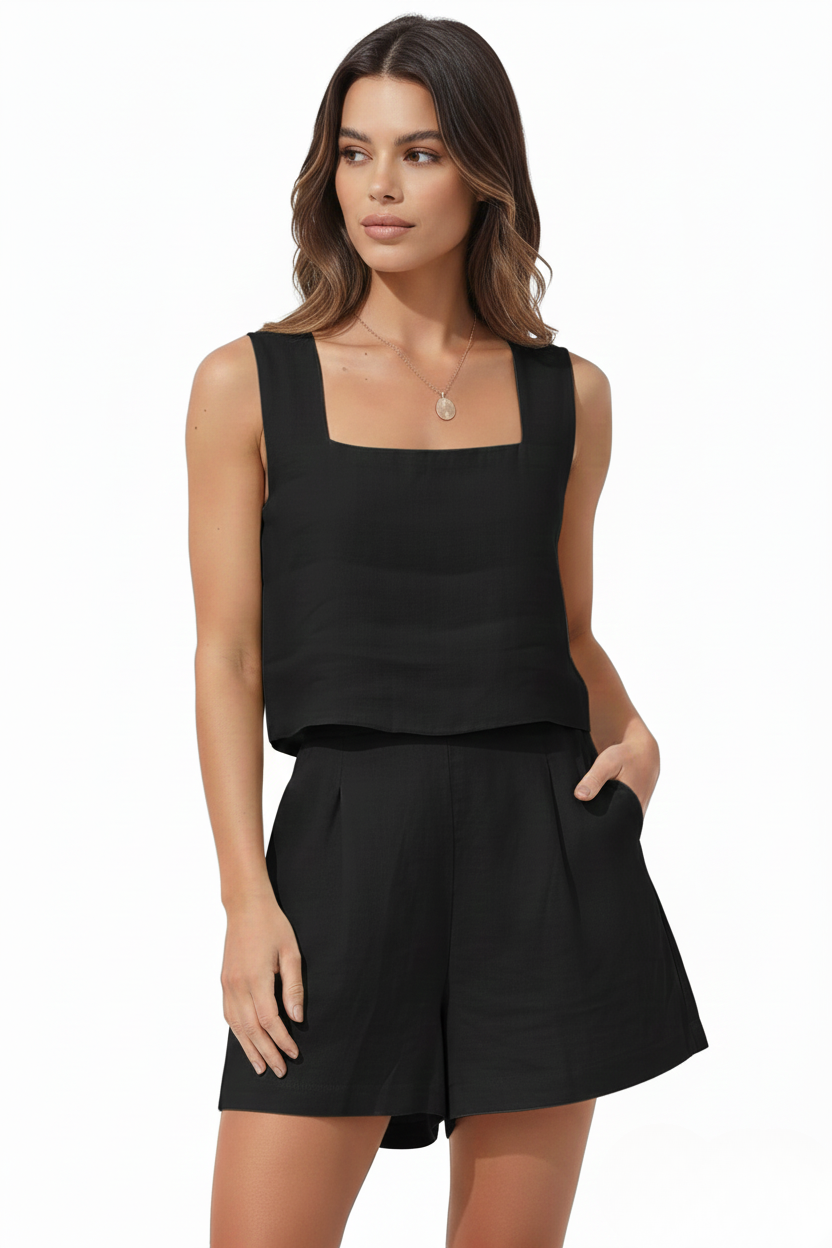 The Aurora — Linen Shorts Two-Piece Set
