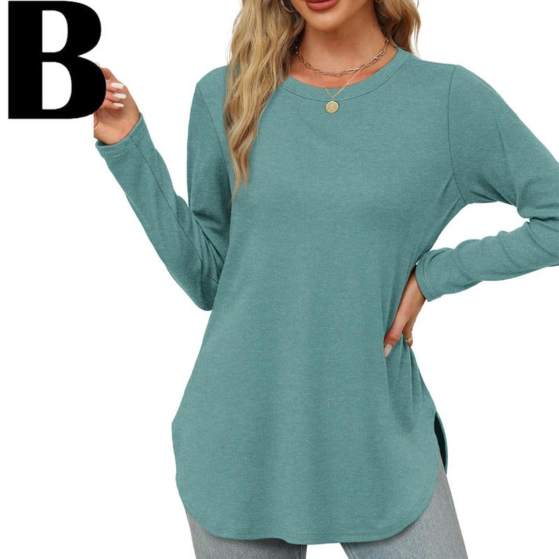 ZARITA™ - Cozy Long Sleeve Tunic Shirt with Thumb Hole