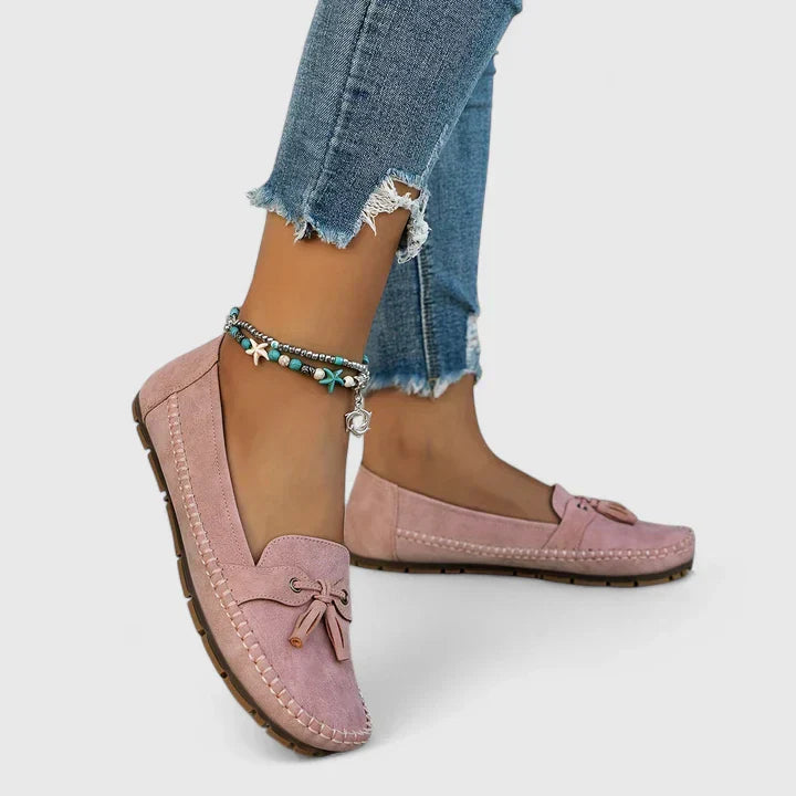 Selene | Suede Tassel Slip-On Loafers