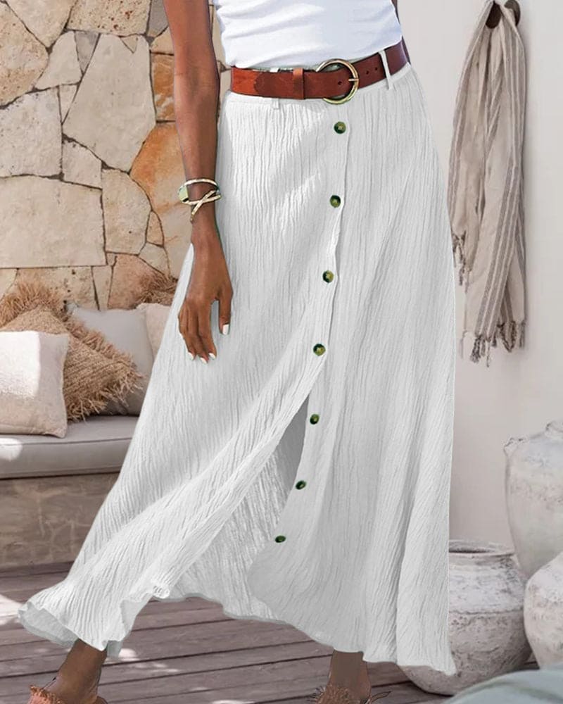 Long Monochrome Skirt for Women Graceful Simplicity with All-Day Comfort