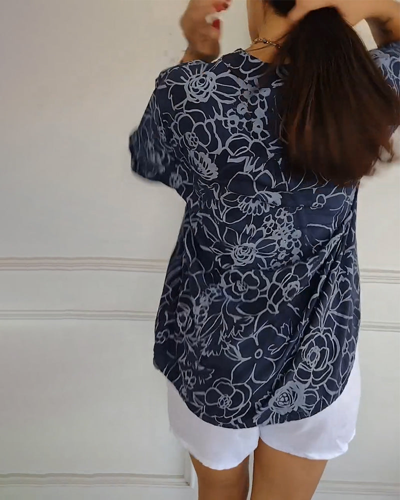 Rowella | Elegant Floral Pocket Blouse
