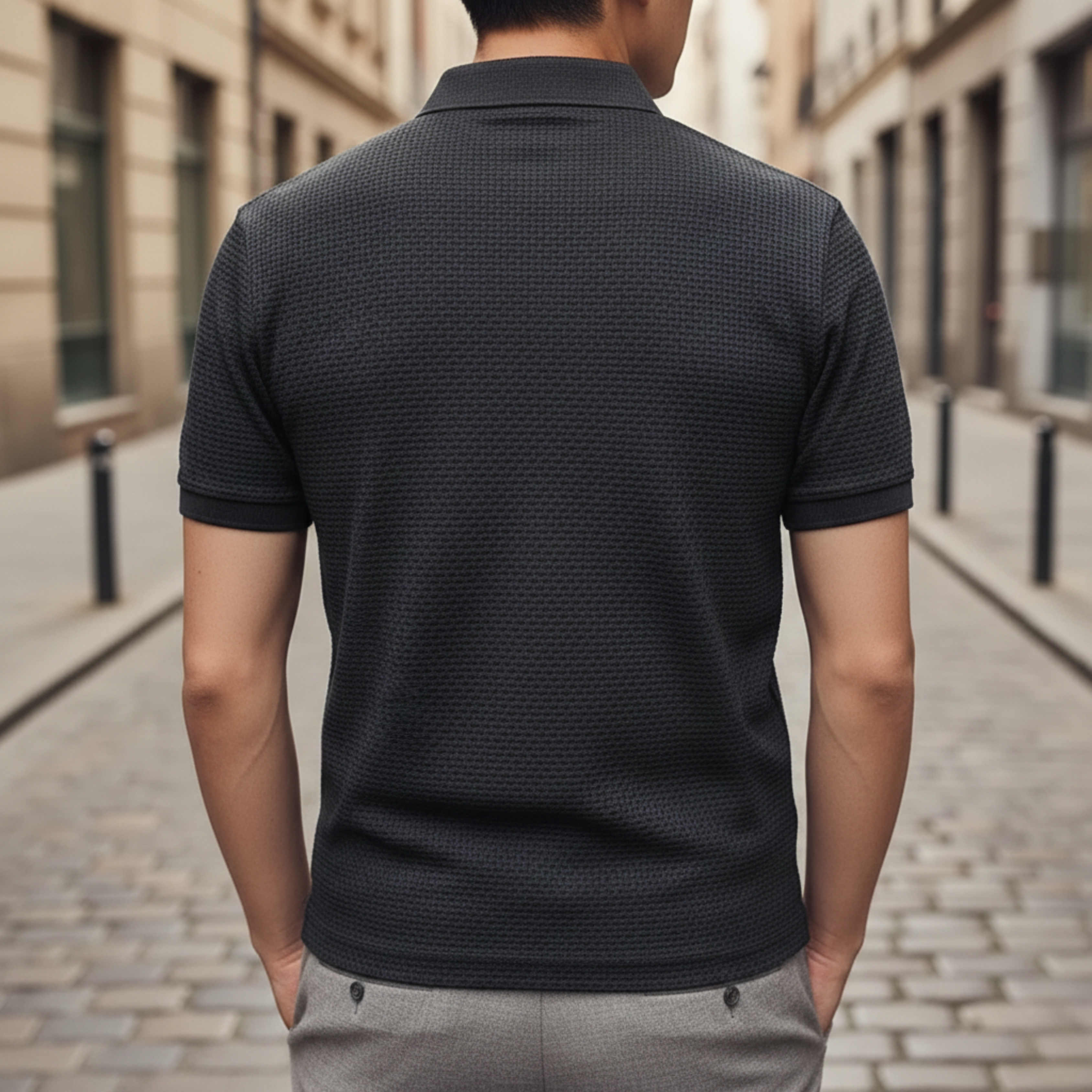 Adrian | Men's Short Sleeve Textured Knit Polo Shirt