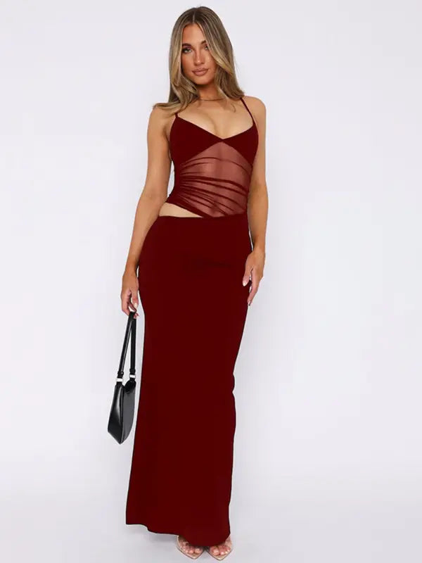 ZWEENA™ - Classy Sleeveless Cut-Out Bodycon Sheer Dress