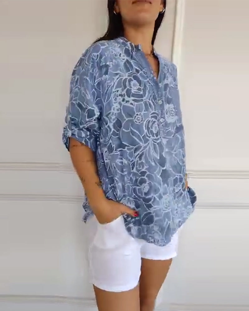 Rowella | Elegant Floral Pocket Blouse
