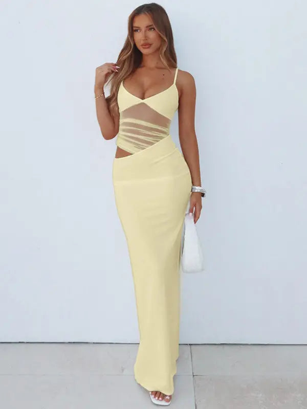 ZWEENA™ - Classy Sleeveless Cut-Out Bodycon Sheer Dress