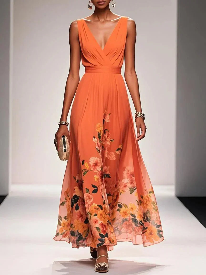 Isabella | Elegant Floral Wedding Guest Maxi Dress