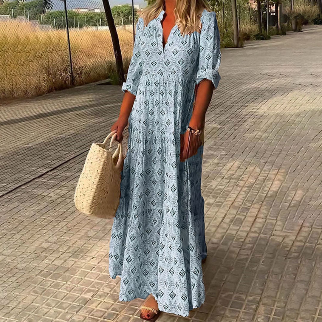 Sabrina | Women Long Sleeve Summer Boho Print Dress