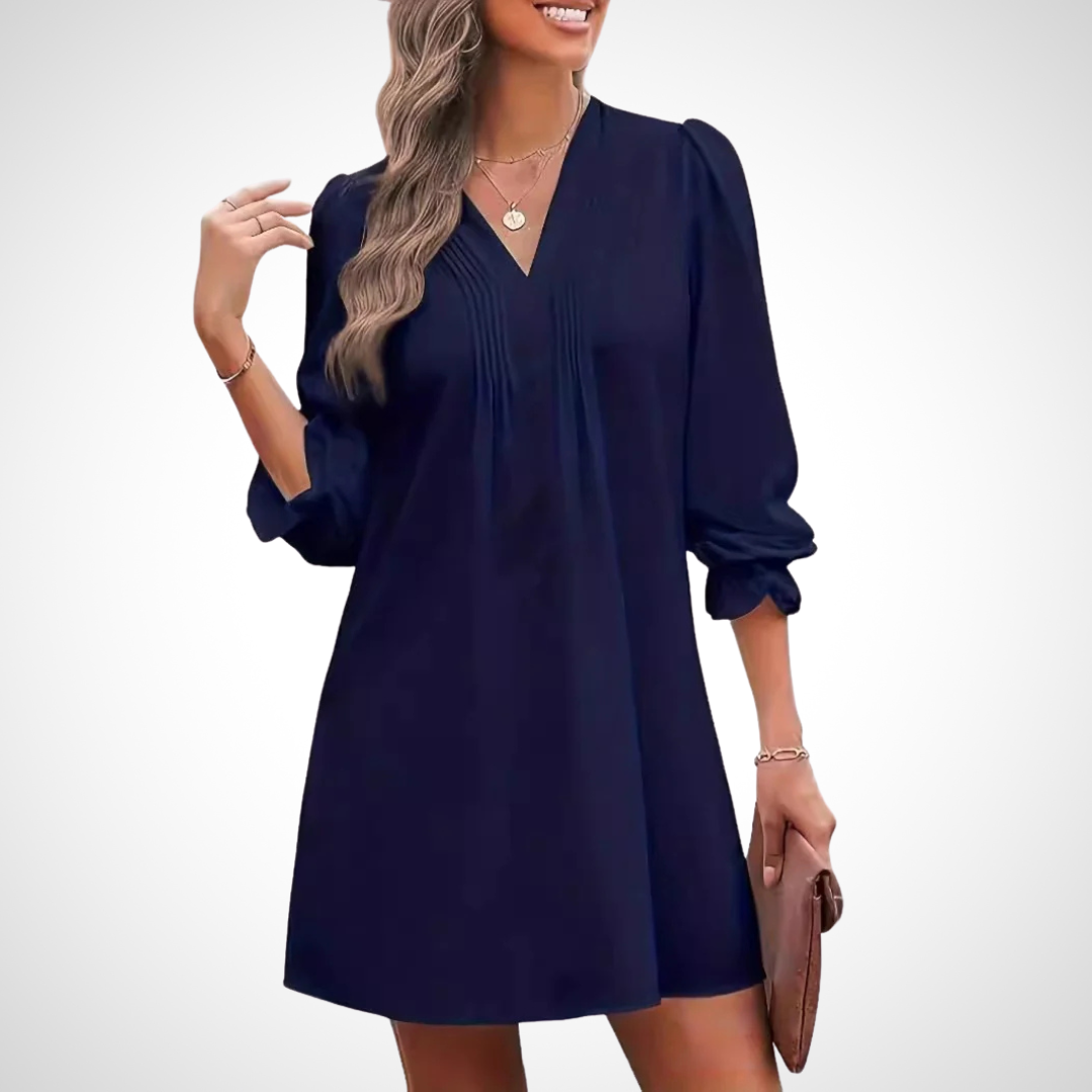 LUCINDA™ - Elegant Ruffled V-Neck Dress