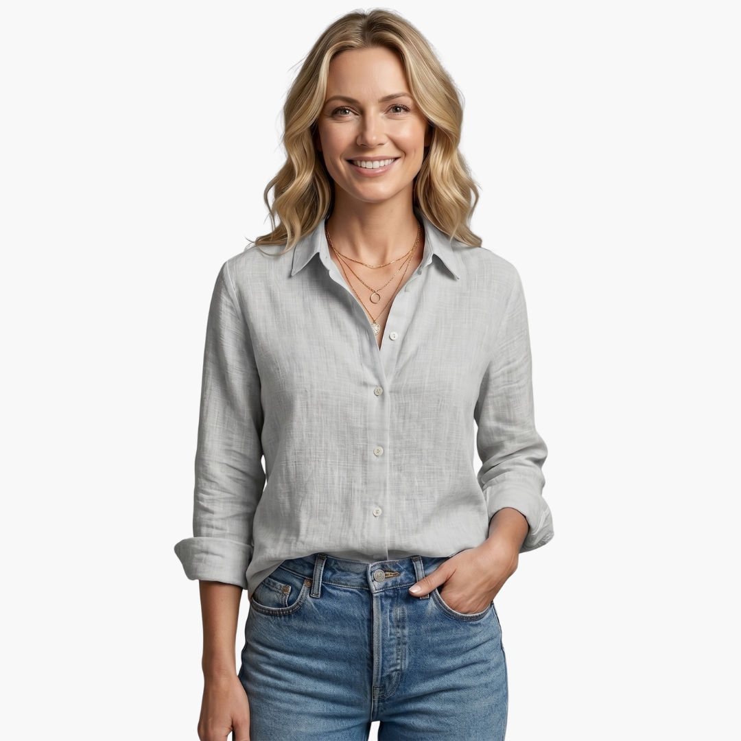 Luneria | Women's Casual Linen Button-Up Blouse