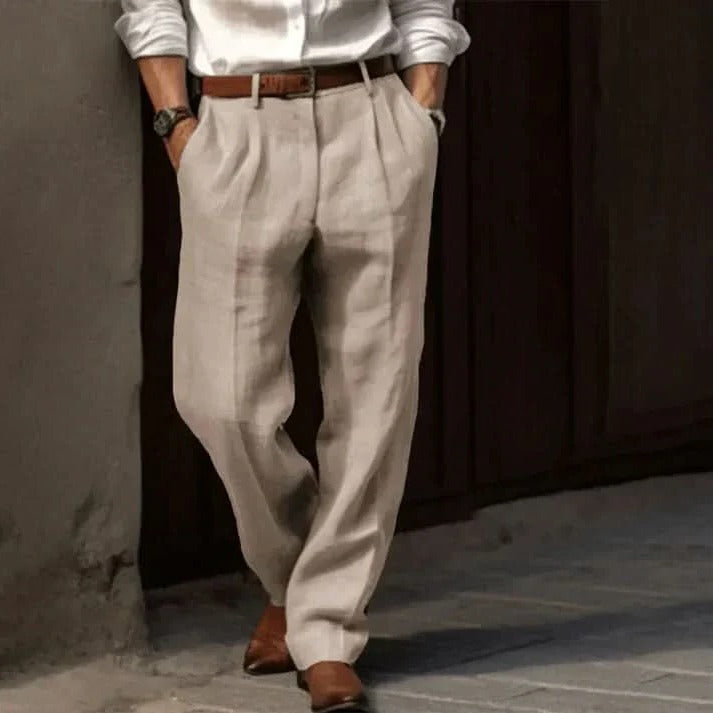 Alessandro | High-Rise Pleated Straight-Leg Trousers