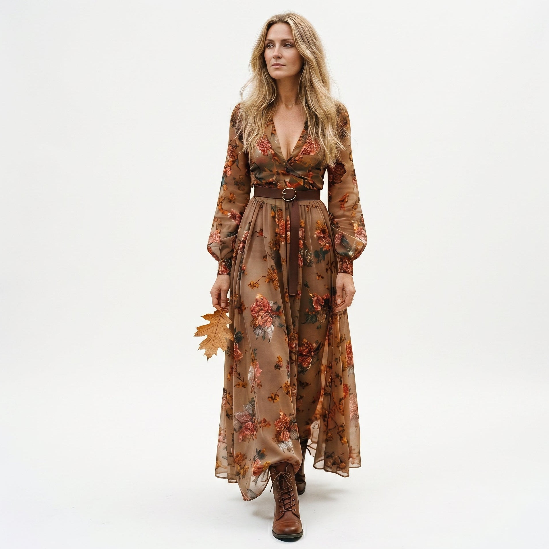 Maria | Boho Embroidered Long Sleeve Maxi Dress