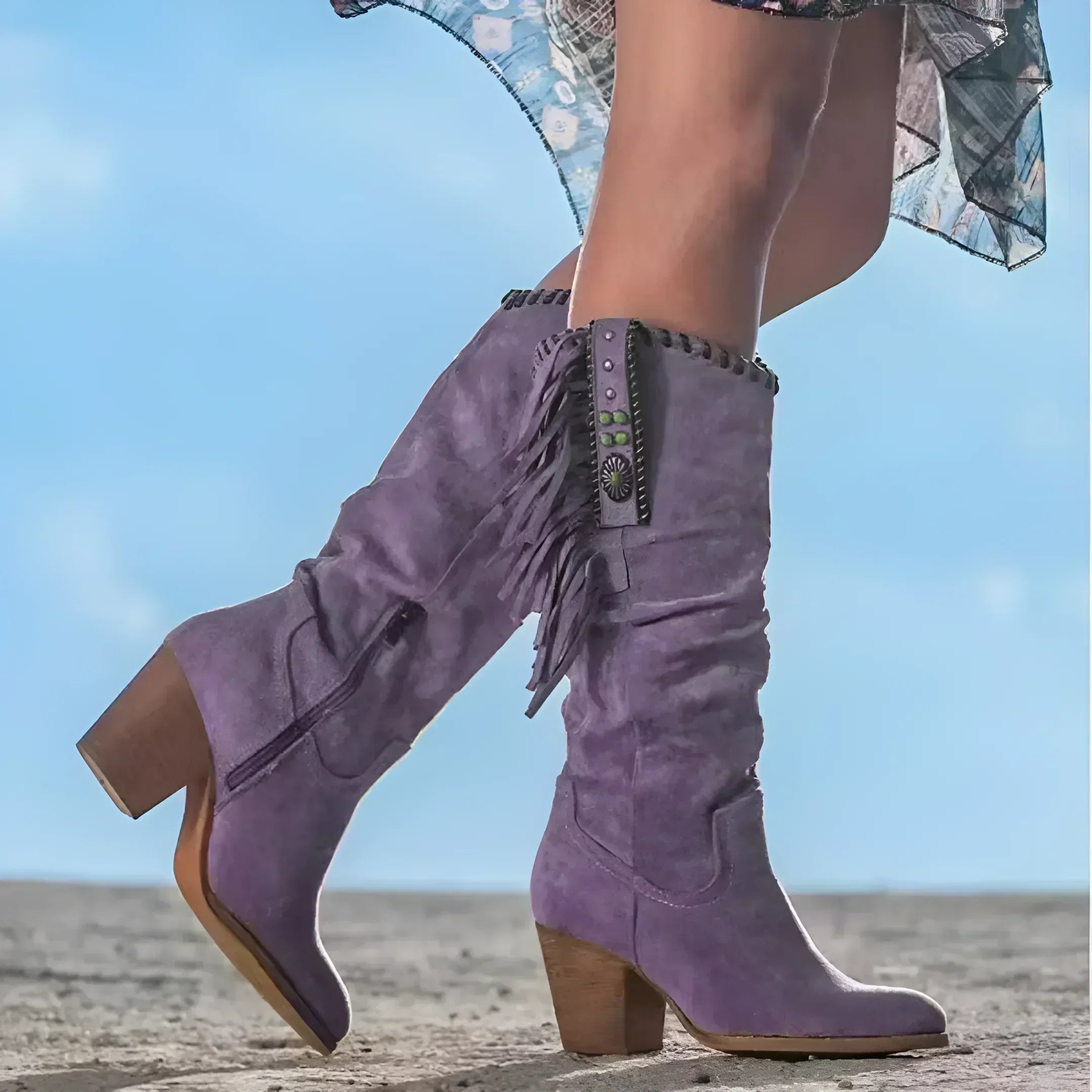 HARLOW™ - Classic Western Fringe Boots 