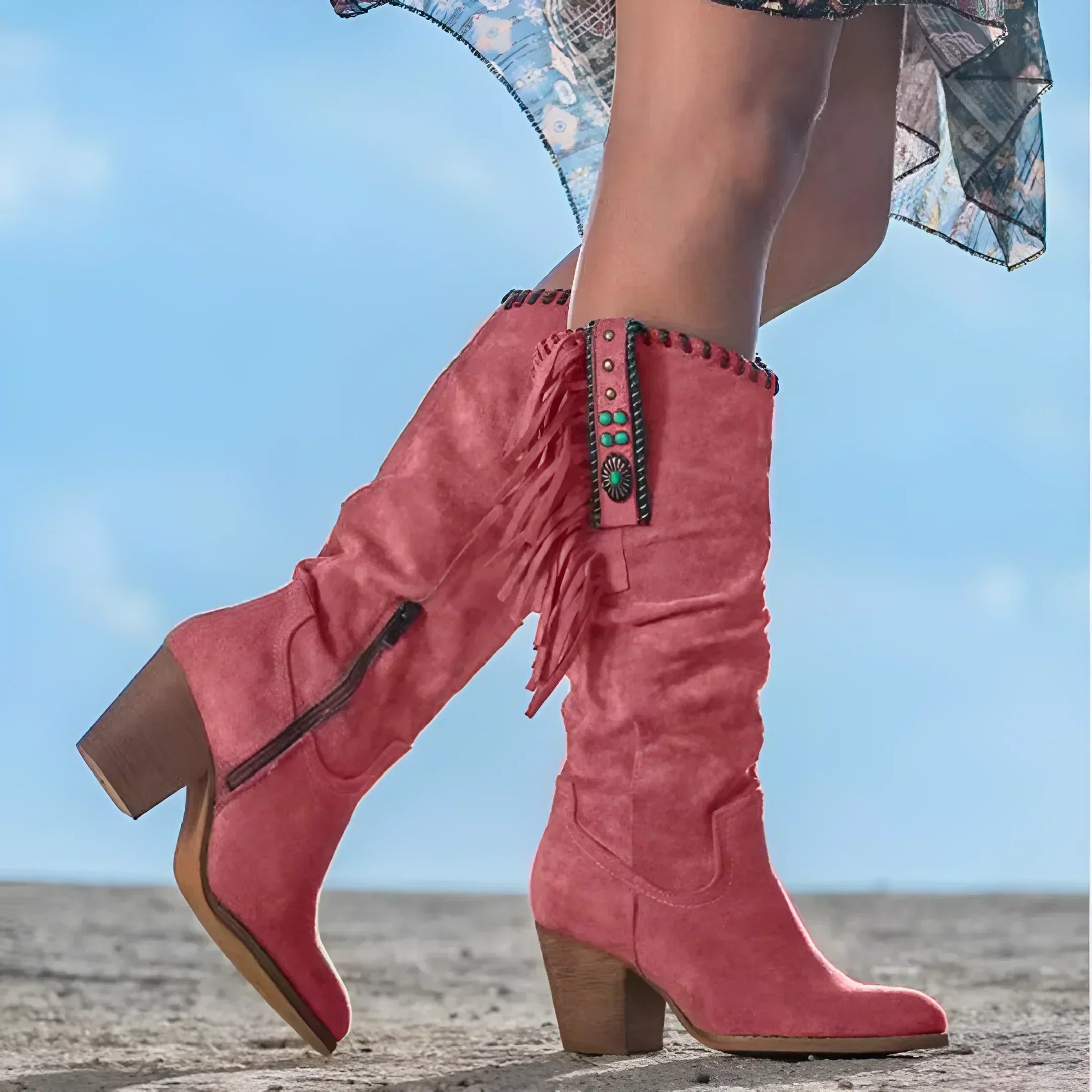 HARLOW™ - Classic Western Fringe Boots 