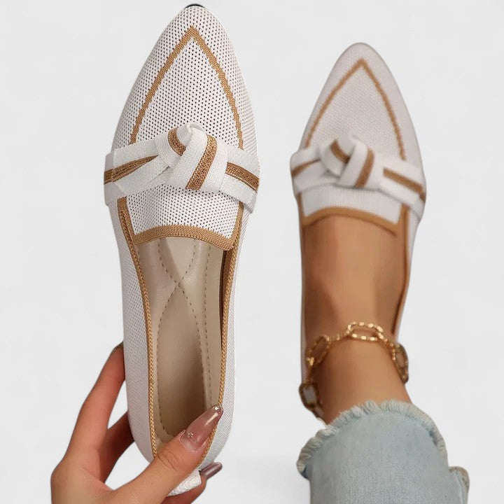 Isolde | Pointed Toe Knit Ballet Flats