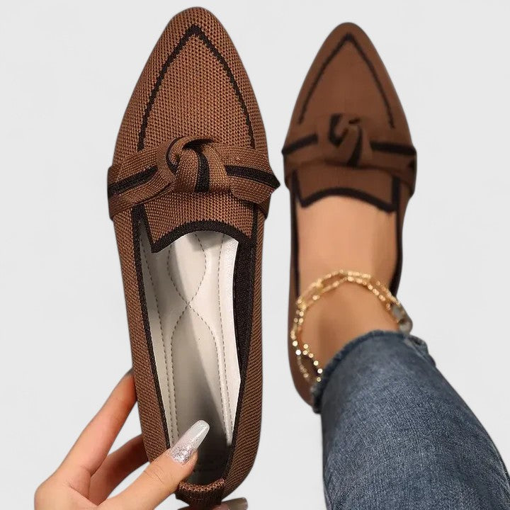 Isolde | Pointed Toe Knit Ballet Flats