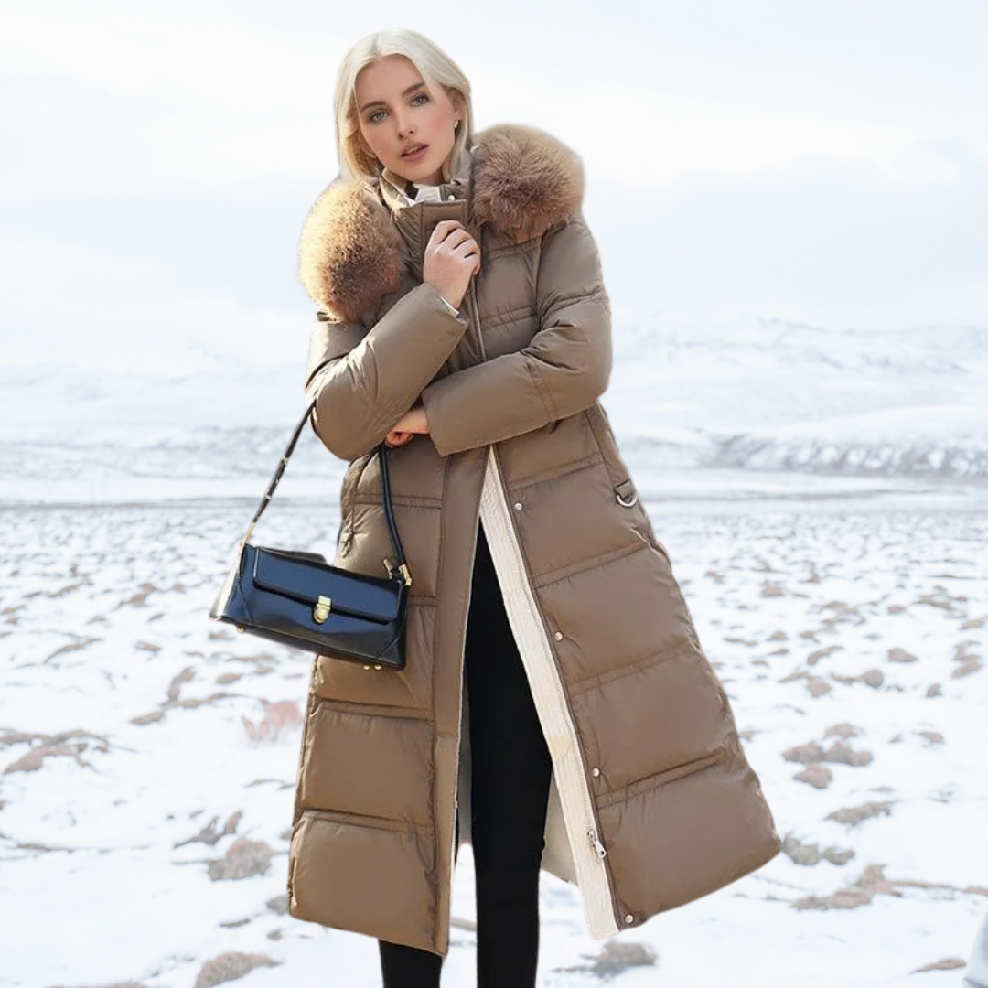 LUCIA™ | Designer Winter Parka with Fur Hood 