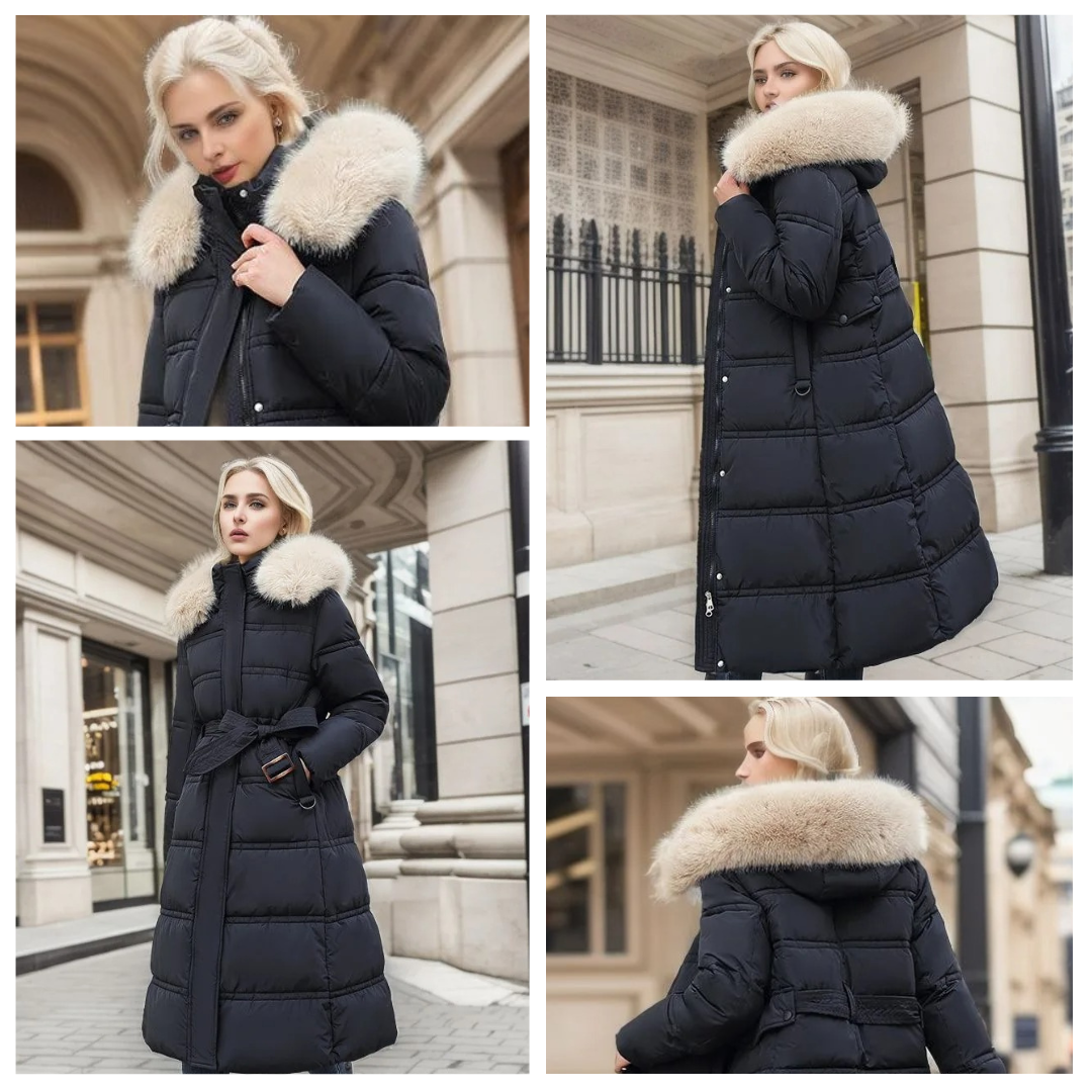 LUCIA™ | Designer Winter Parka with Fur Hood 