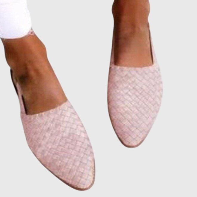 Alessia | Woven Pointed Toe Flat Mules