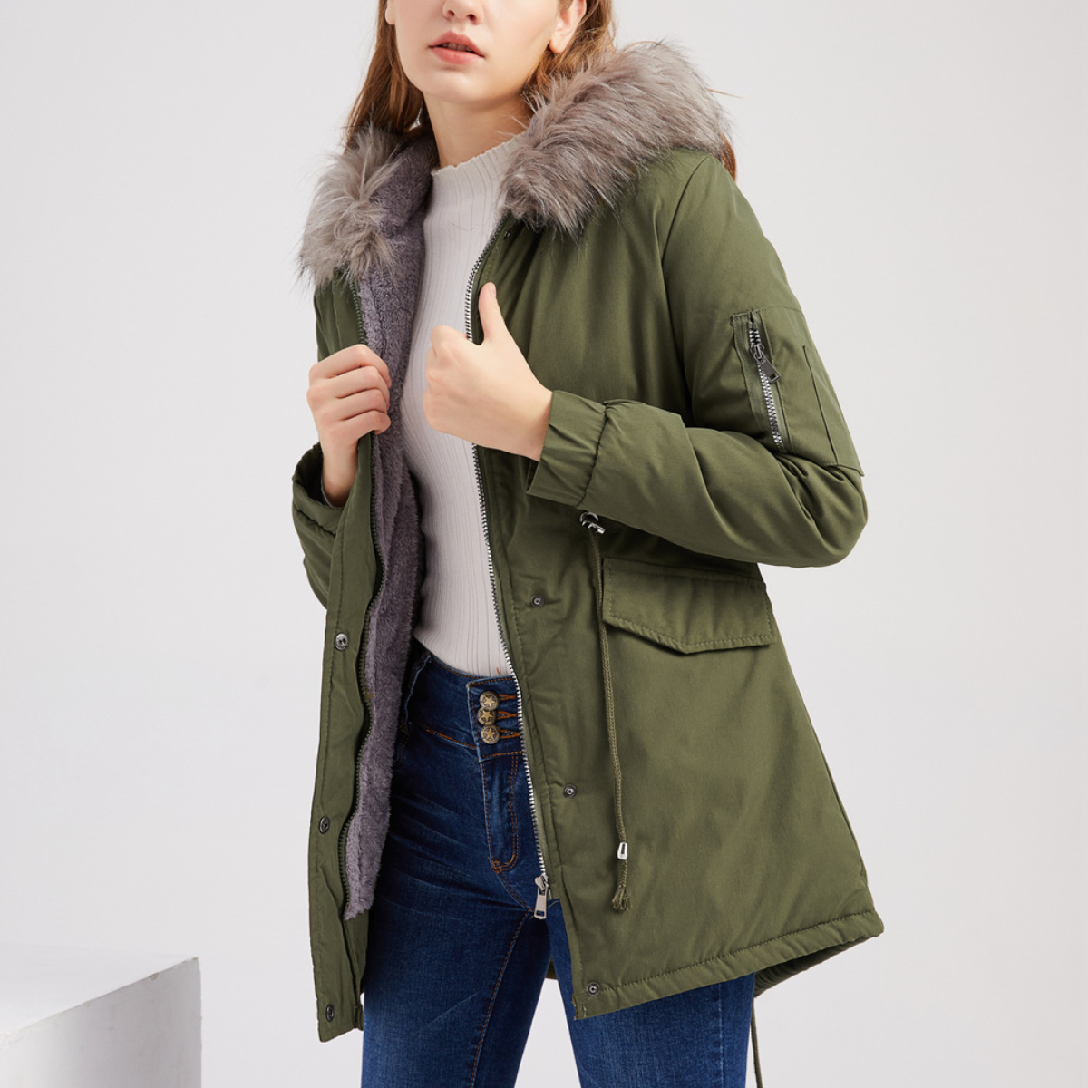 MARINA™ | Warm Velvet-Trimmed Parka 