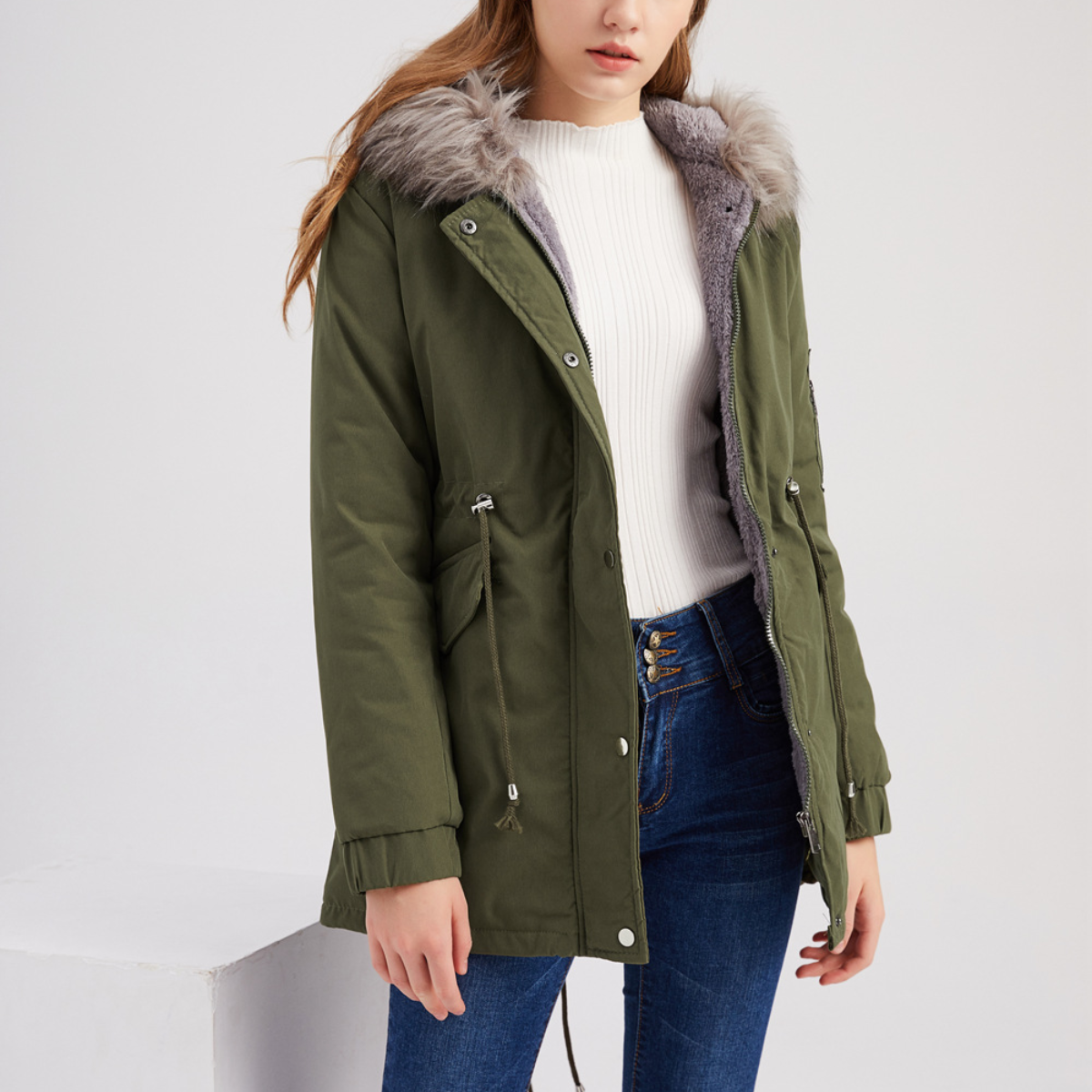 MARINA™ | Warm Velvet-Trimmed Parka 