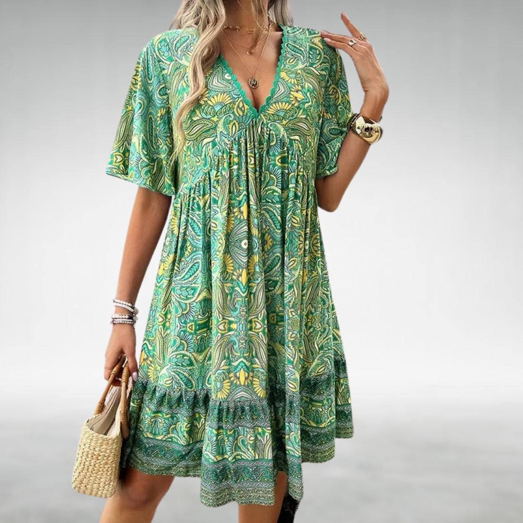 Lila | Women Summer Boho Paisley Mini Dress