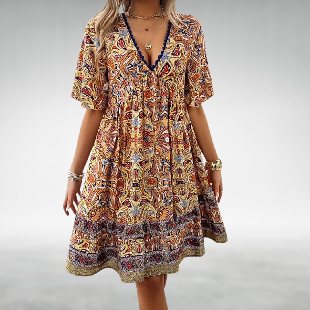 Lila | Women Summer Boho Paisley Mini Dress