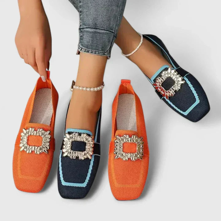 Celestine | Embellished Square Toe Loafers