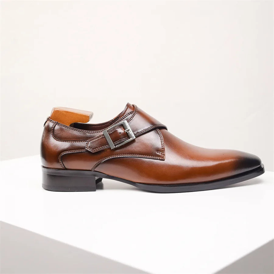Giovanni | Men's Leather Monk Strap Dress Shoes