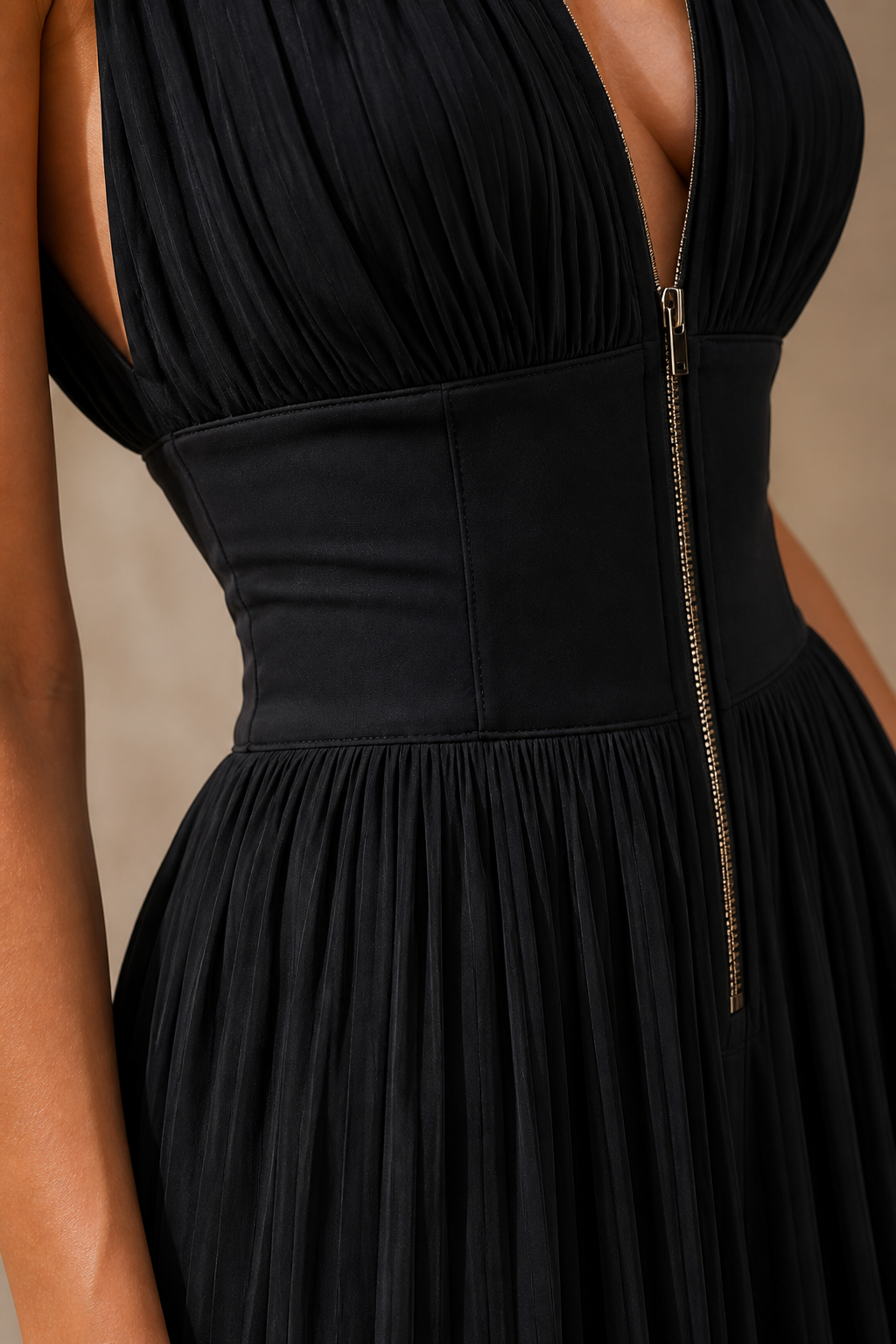 Elegant Pleated Wide Leg Jumpsuit
