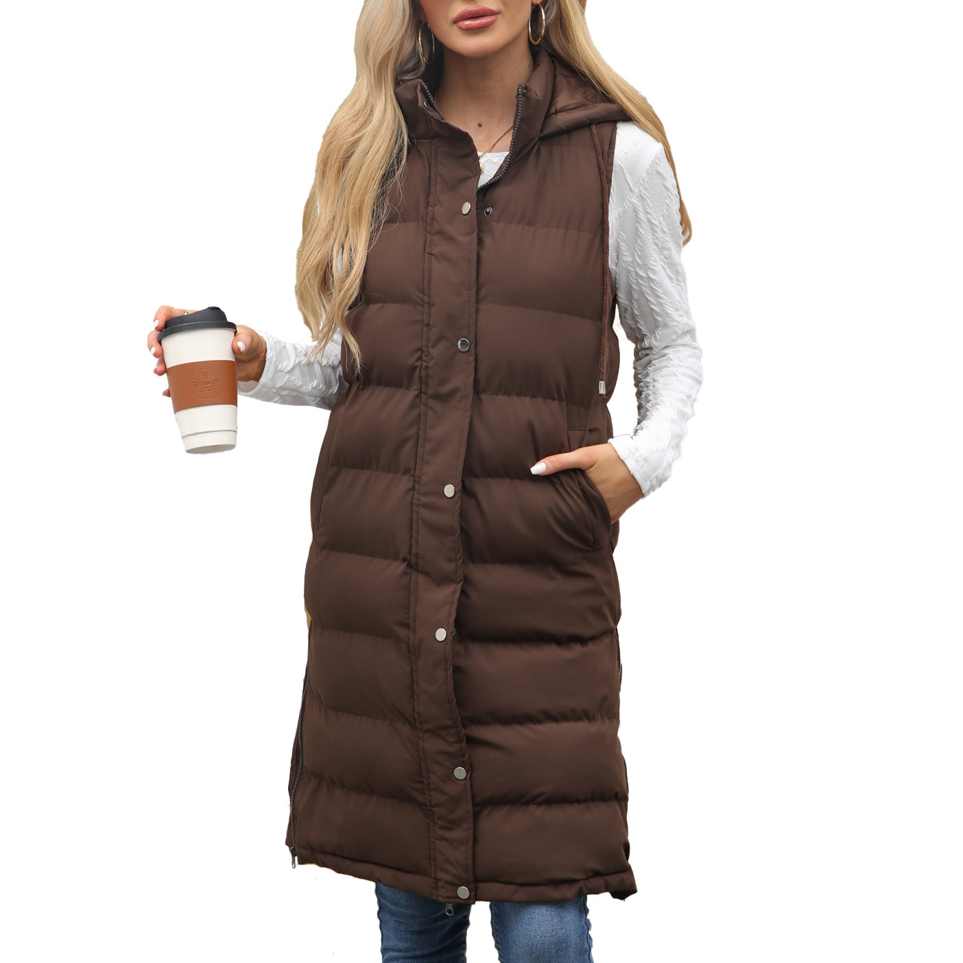 KUTSARA™ - Casual Sleeveless Hooded Long Vest