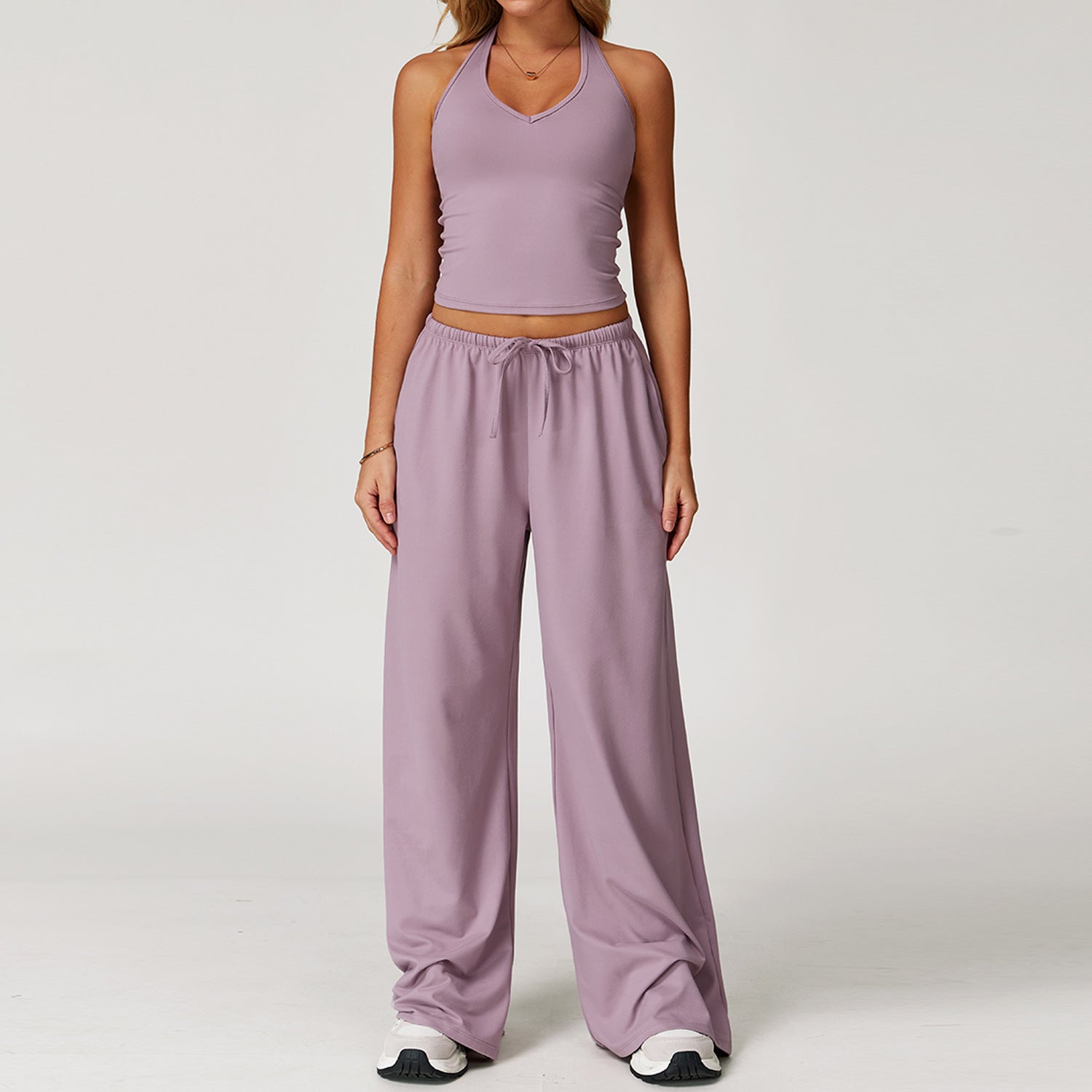 DINGDING™ - Casual Crop Tank Top and Wide Leg Pants Set