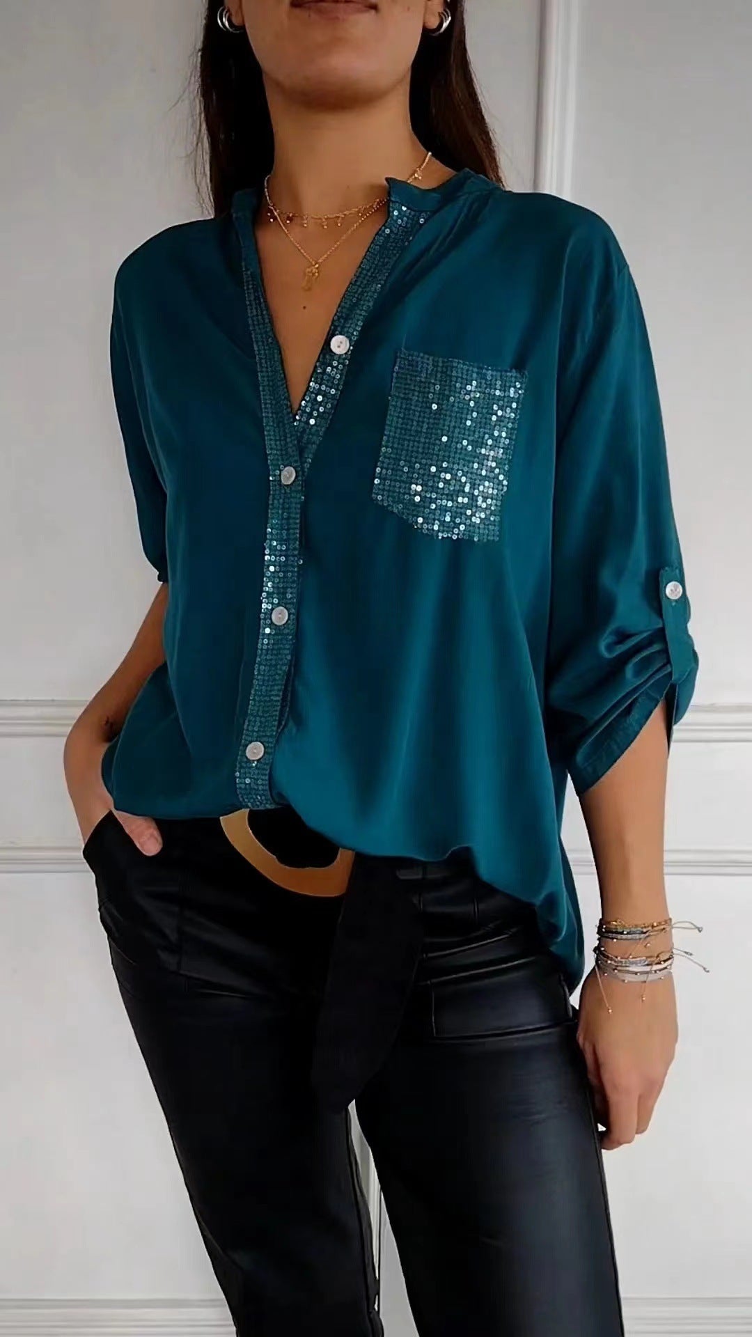 DANICA™ - Sequin Detailed Blouse 