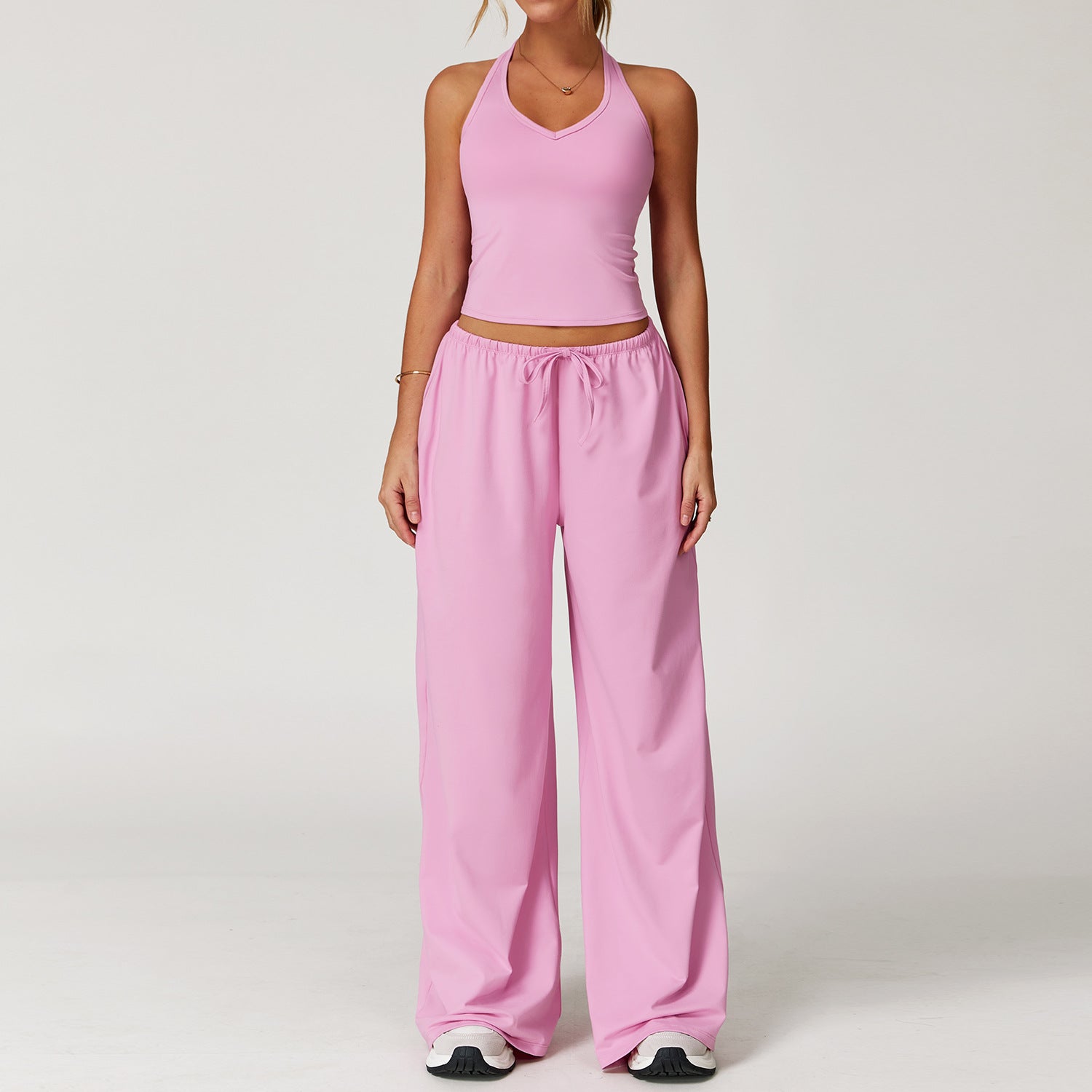 DINGDING™ - Casual Crop Tank Top and Wide Leg Pants Set